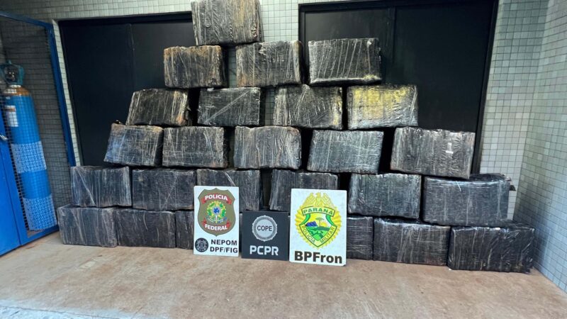 Ação policial integrada resulta na apreensão de 732 kg de maconha em Foz do Iguaçu