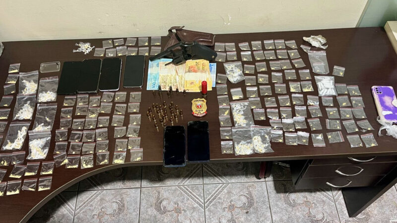 Com apoio de helicóptero, PCPR prende três pessoas e apreende drogas em Cerro Azul